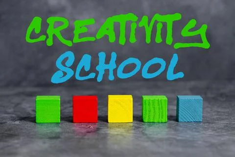 Writing displaying text Creativity School. Word for students are able to use 스톡 사진