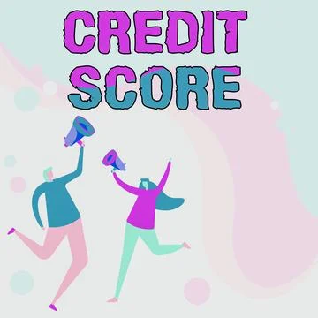 Writing displaying text Credit Score. Business approach numerical expression Ilustração Stock