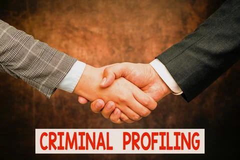 Writing displaying text Criminal Profiling. Business overview Develop profiles Foto stock