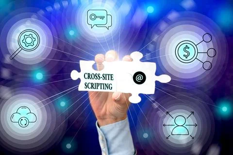 Writing displaying text Cross Site Scripting. Word for Security vulnerability Stock Photos