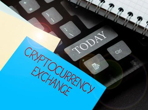 Writing displaying text Cryptocurrency Exchange. Business concept allow client 库存照片