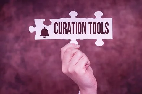 Writing displaying text Curation Tools. Concept meaning Software used in Stock Photos