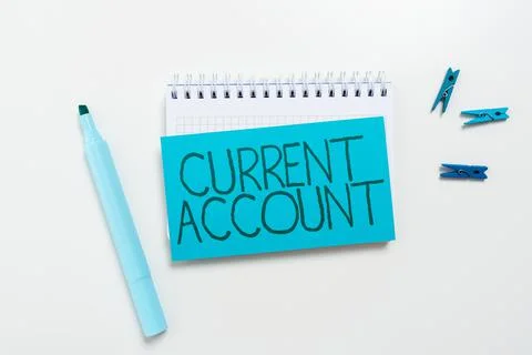 Writing displaying text Current Account. Concept meaning personal bank account Stock Photos