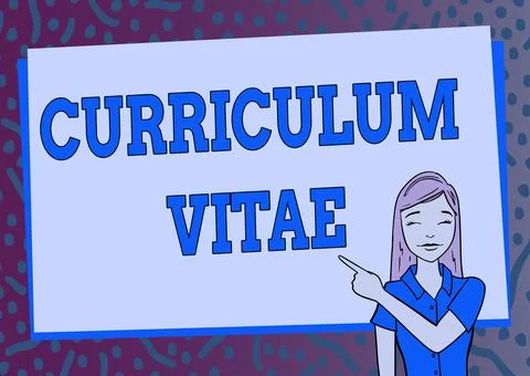 Writing displaying text Curriculum Vitae. Business showcase a brief account of a Stock Illustration