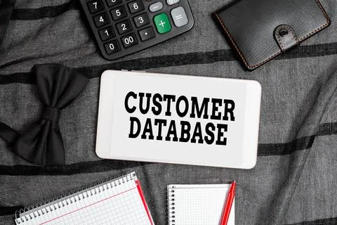Writing displaying text Customer Database. Conceptual photo uptodate on customer Stock Photos