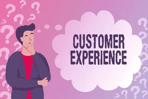 Writing displaying text Customer Experience. Word for Interaction between Stock Illustration