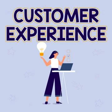 Writing displaying text Customer Experience. Conceptual photo phrase to describe Stock Illustration