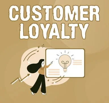 Writing displaying text Customer Loyalty. Business idea result of consistently イラスト素材