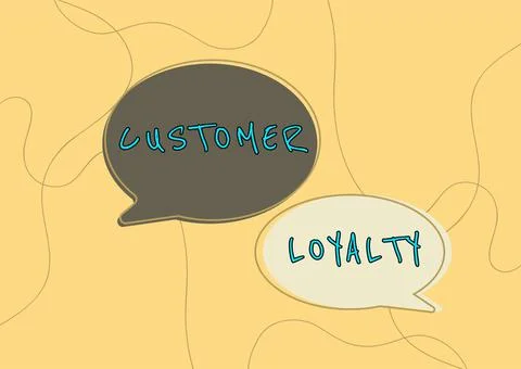 Writing displaying text Customer Loyaltyresult of consistently positive Stock Illustration