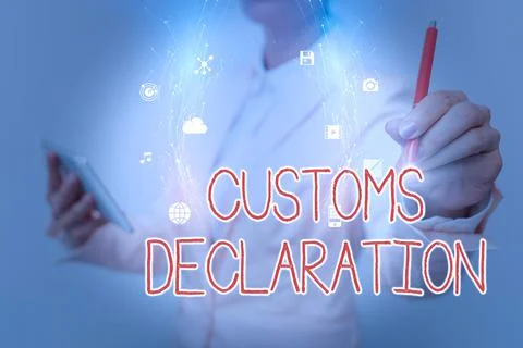Writing displaying text Customs Declaration. Business approach Official document Stock Photos