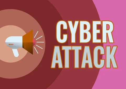 Writing displaying text Cyber Attack. Business concept An attempt by hackers to Illustrazione stock