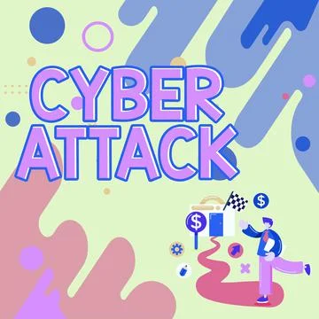 Writing displaying text Cyber Attack. Conceptual photo An attempt by hackers to Illustration
