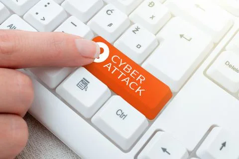 Writing displaying text Cyber Attack. Word for An attempt by hackers to Damage Stock Photos