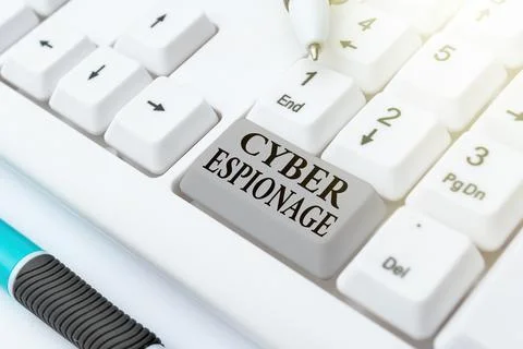 Writing displaying text Cyber Espionage. Business idea obtaining secrets and Stock Photos