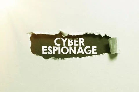 Writing displaying text Cyber Espionage. Business concept obtaining secrets a 写真素材