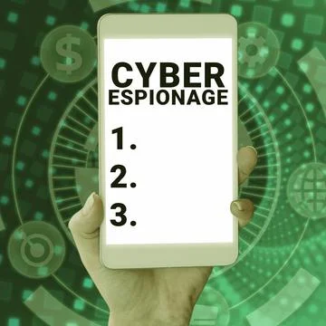 Writing displaying text Cyber Espionage. Concept meaning obtaining secrets and 写真素材