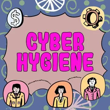 Writing displaying text Cyber Hygiene. Business overview steps that computer 스톡 일러스트