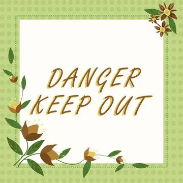 Writing displaying text Danger Keep Out. Business idea Warning Restriction 스톡 일러스트