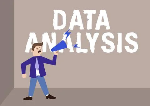 Writing displaying text Data Analysis. Business idea Translate numbers to Illustrazione stock