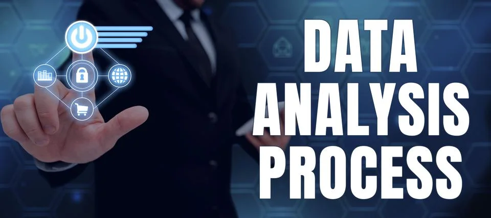 Writing displaying text Data Analysis Process. Business overview build a Foto stock