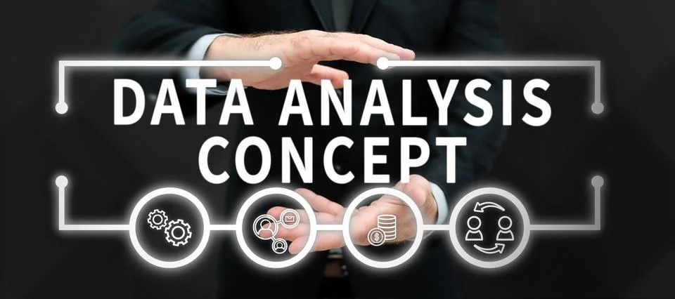 Writing displaying text Data Analysis Concept. Business showcase evaluating data Stock Photos
