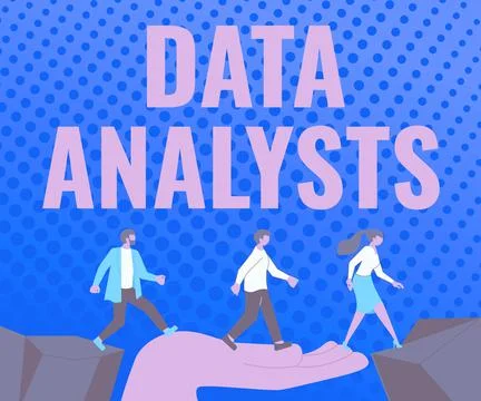Writing displaying text Data Analysts. Business concept Programmer Design and Stock Illustration