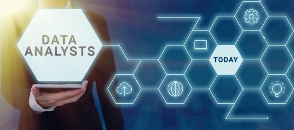 Writing displaying text Data Analysts. Business idea Programmer Design and Stock Photos