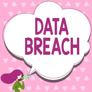 Writing displaying text Data Breach. Business overview security incident where Stockillustratie