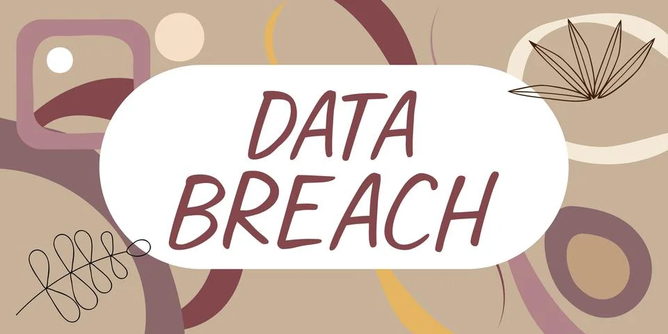 Writing displaying text Data Breach. Business showcase unauthorized release of Stockillustratie