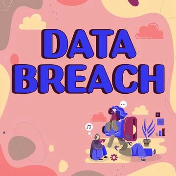 Writing displaying text Data Breach. Concept meaning security incident where Stock Illustration