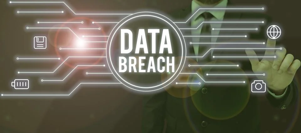 Writing displaying text Data Breach. Business showcase unauthorized release of Stock Photos