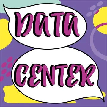 Writing displaying text Data Center. Word for a repository that houses computing Stockillustratie
