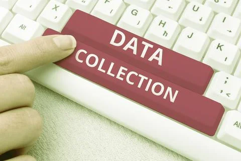 Writing displaying text Data Collection. Concept meaning gathering and measuring Stock Photos