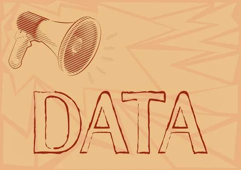 Writing displaying text Data. Conceptual photo Piece of information Facts and Stock Illustration