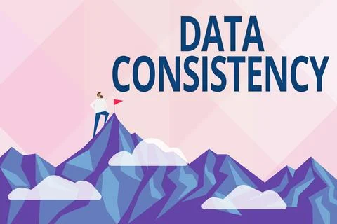 Writing displaying text Data Consistency. Business overview data values are the Stock Illustration
