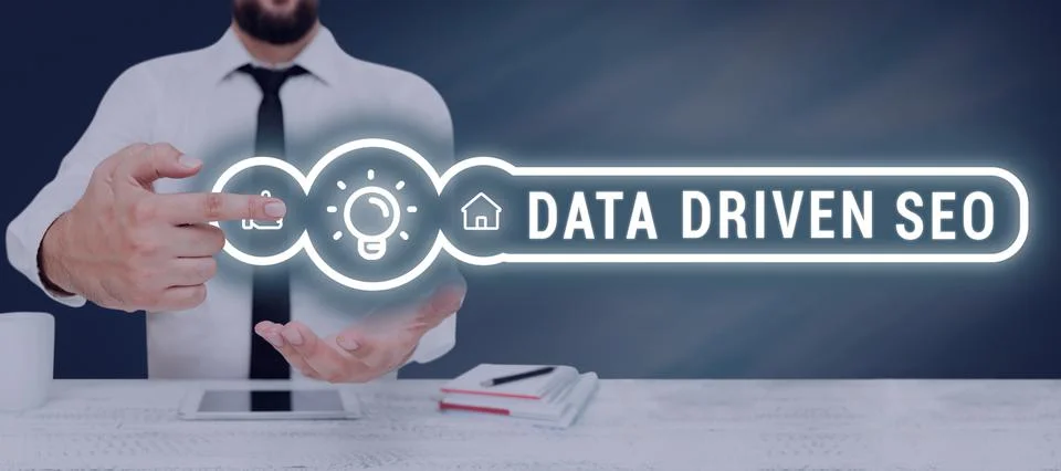 Writing displaying text Data Driven Seo. Business approach Search engine Stock Photos