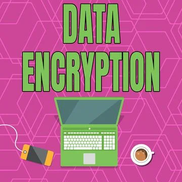 Writing displaying text Data Encryption. Business concept Symmetrickey algorithm イラスト素材