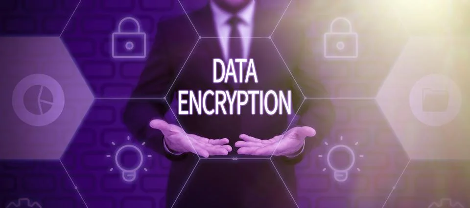 Writing displaying text Data EncryptionSymmetric-key algorithm for the Stock Photos