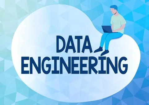 Writing displaying text Data Engineering. Business overview data science that 스톡 일러스트