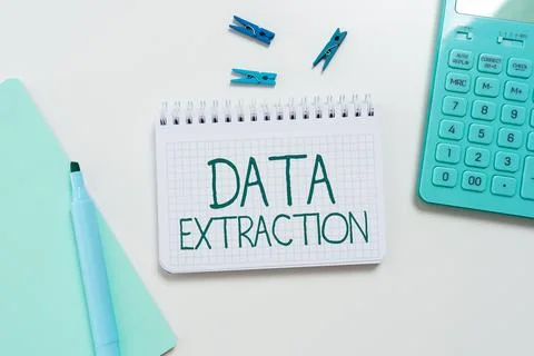 Writing displaying text Data Extraction. Business showcase act or process of Stock Photos