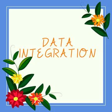 Writing displaying text Data Integrationcombination of technical and business Stockillustratie