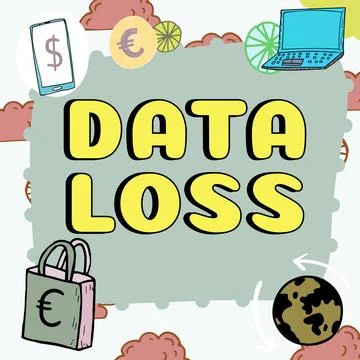 Writing displaying text Data Loss. Business idea process or event that results Illustrazione stock