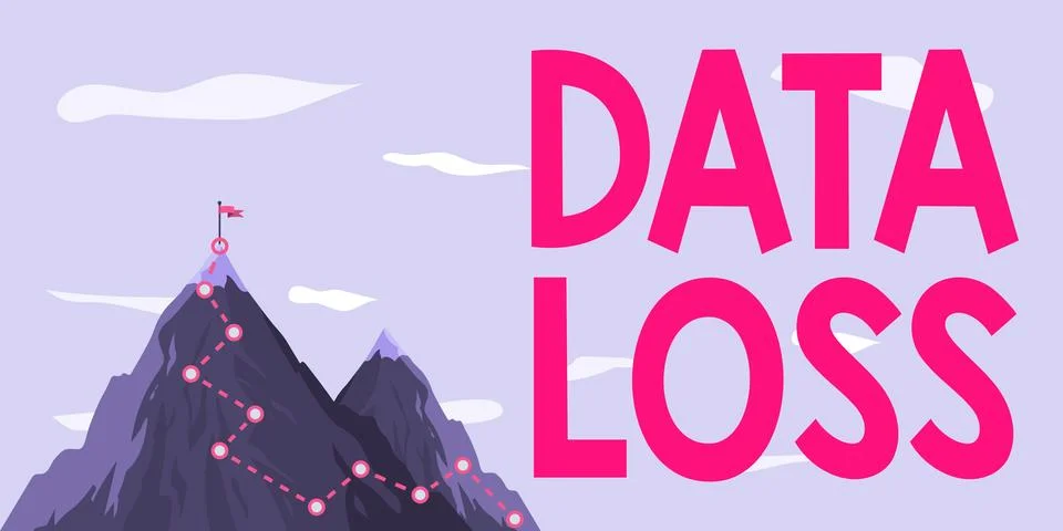 Writing displaying text Data Loss. Business concept process or event that Stock Illustration
