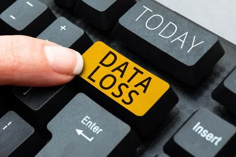 Writing displaying text Data Loss. Concept meaning process or event that results Stock Photos