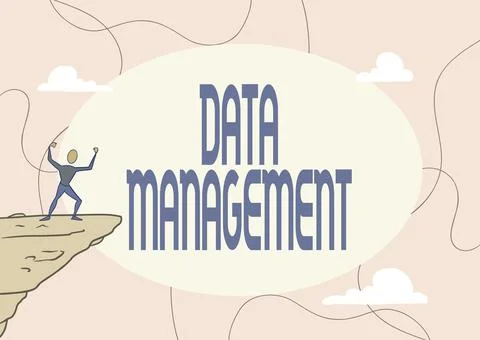 Writing displaying text Data Management. Word Written on The practice of Stockillustratie