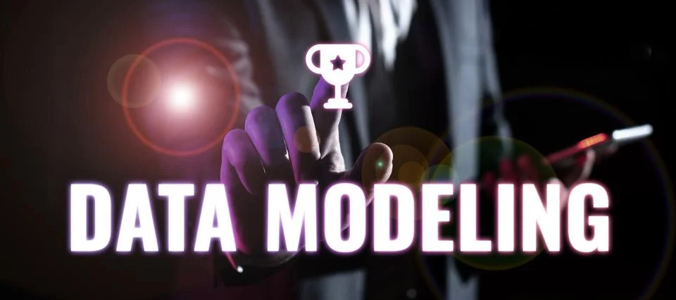 Writing displaying text Data Modeling. Concept meaning process of transferring Foto stock