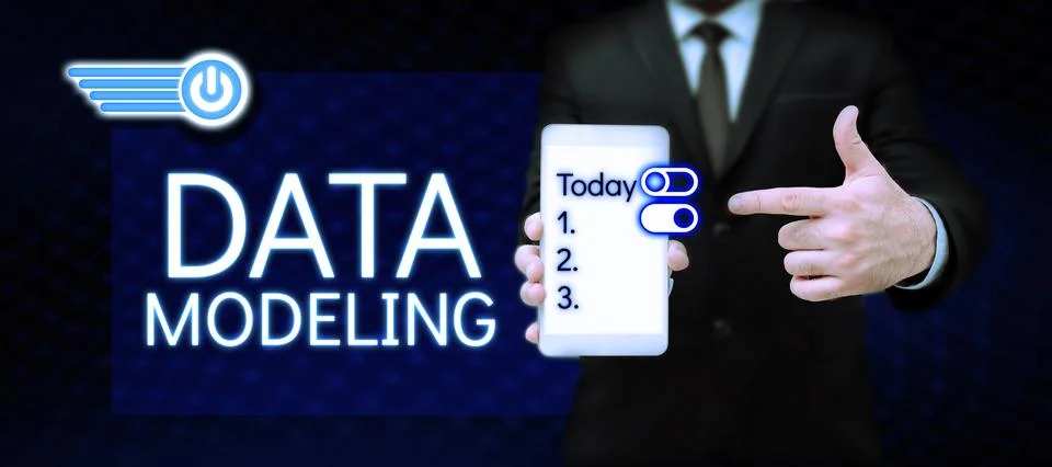 Writing displaying text Data Modeling. Business approach process of transferring Stock Photos