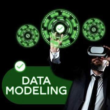 Writing displaying text Data Modeling. Concept meaning process of transferring Stock Photos