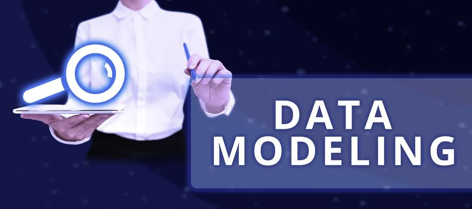 Writing displaying text Data Modeling. Business showcase process of transferring 스톡 사진