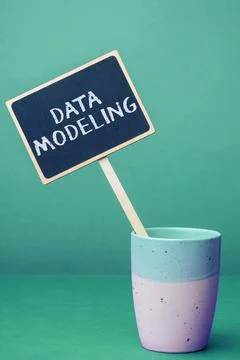 Writing displaying text Data Modeling. Business concept process of transferring 스톡 사진